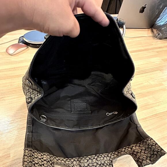 Coach Signature Canvas Leather Bag - Picture 4 of 5